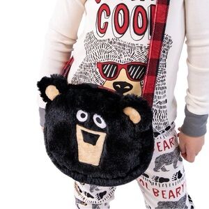 NWOT Girls Lazy One Bear 🐻 Purse Black Red Plaid One Size